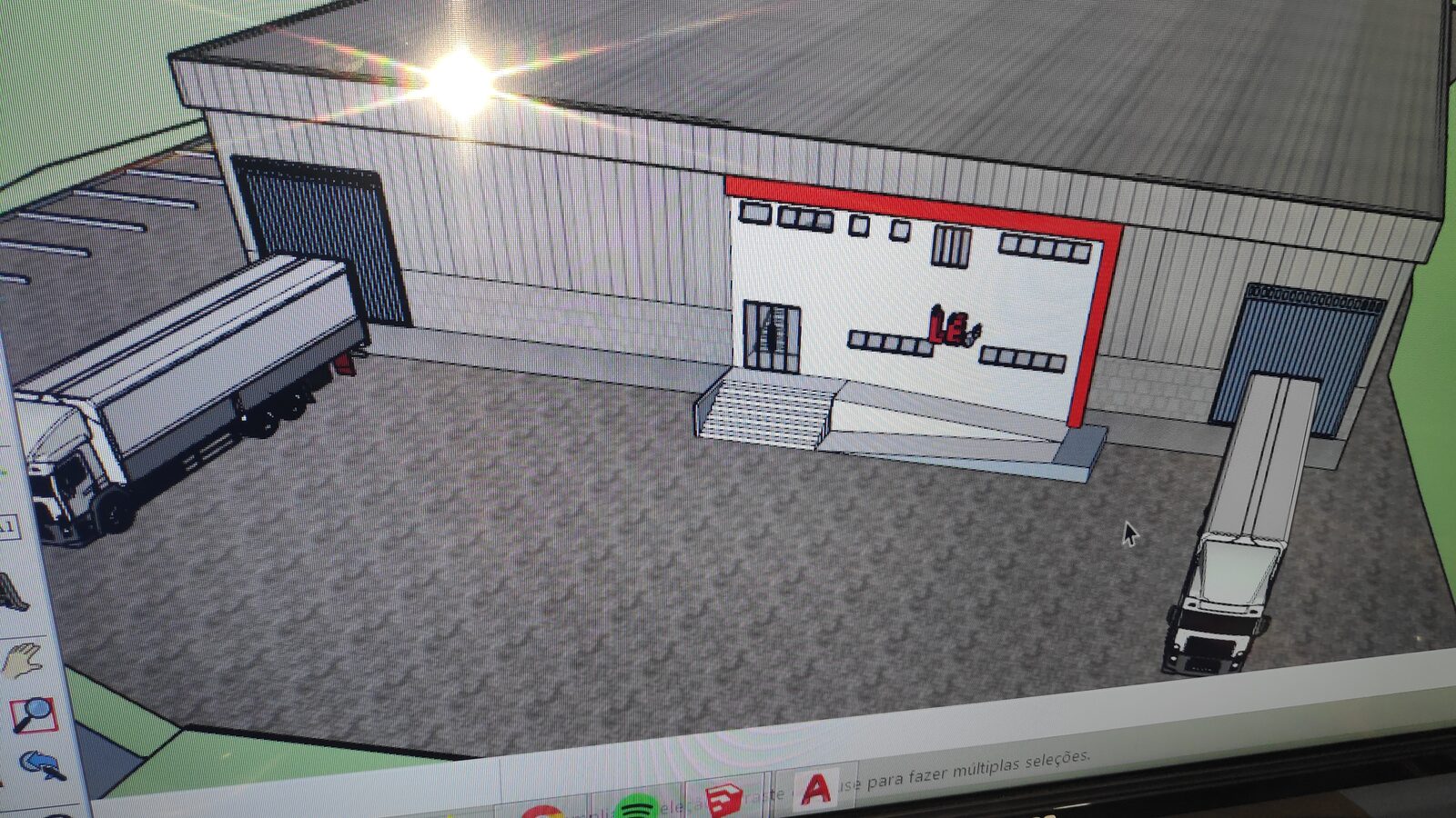 Estudo volumétrico 3D do pátio de manobras