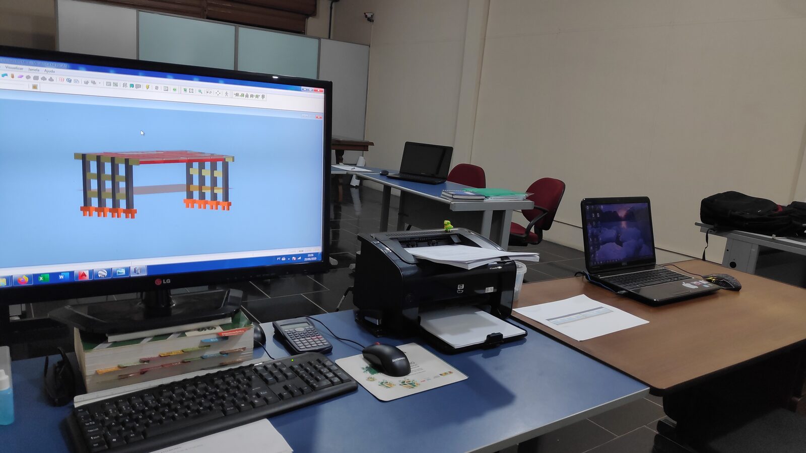 Modelo estrutural das fundações no software de cálculo